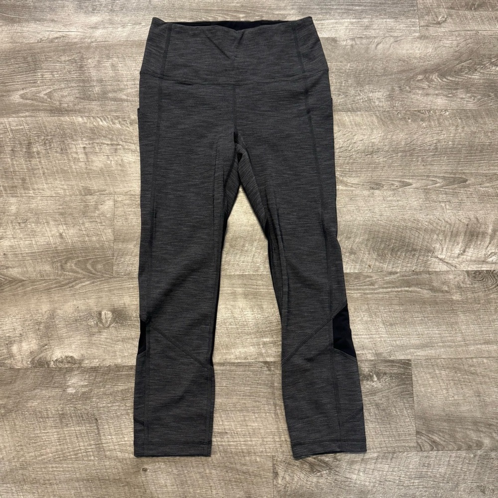 Lululemon Pace Rival Mid Rise Crop Legging Dark Heathered Gray Women’s Sz. 4